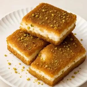 Cream Filled Basbousa